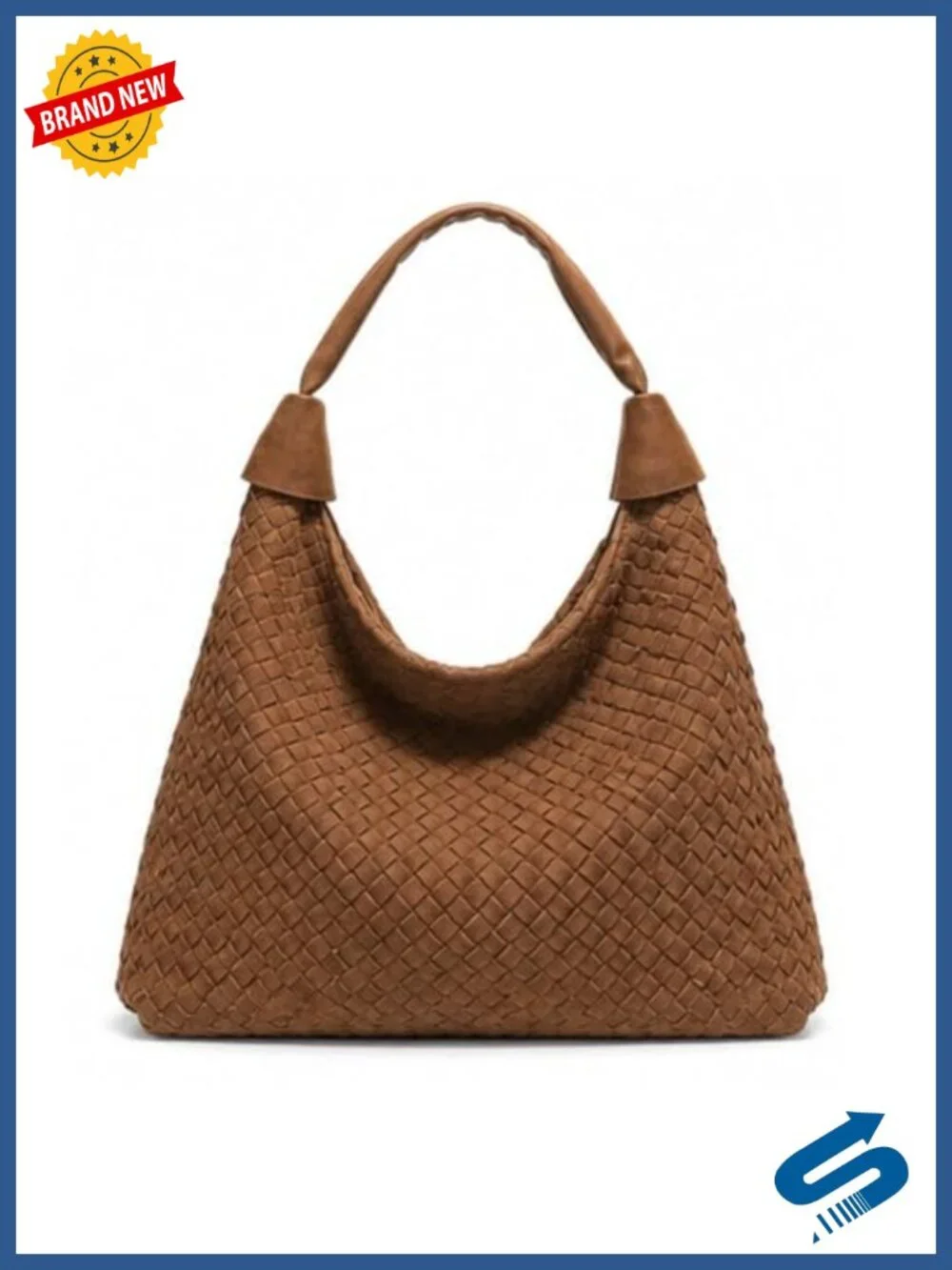 Oversized Woven Suede Tote Bag, Large Slouchy Hobo Shoulder Purse Work Travel